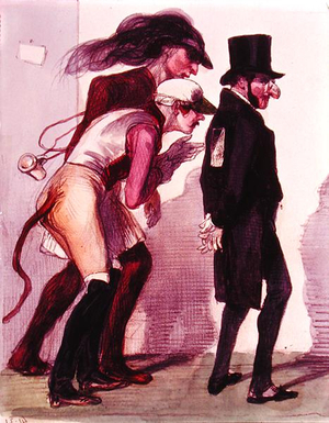 Scene from the Paris Carnival, c.1840 (colour litho)