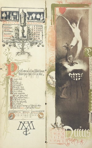 The Love Potion, the month of May for a magic calendar published in 'Art Nouveau' review, 1896 (colour litho)