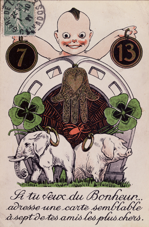 Good luck card, c.1920 (colour litho)