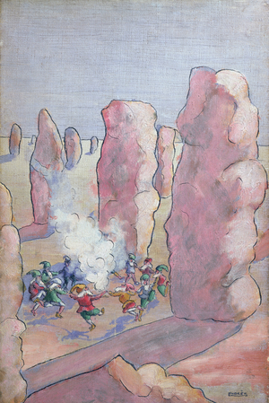 Breton gnomes dancing around a stone circle, late 19th century (oil on canvas)