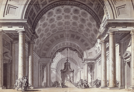 Set design for 'Athalie' by Jean Racine, c.1780 (pen & ink with wash on paper)