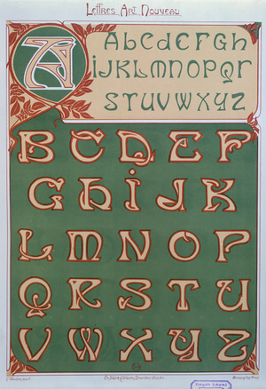 'Art Nouveau' Alphabet, 1903 (colour litho)