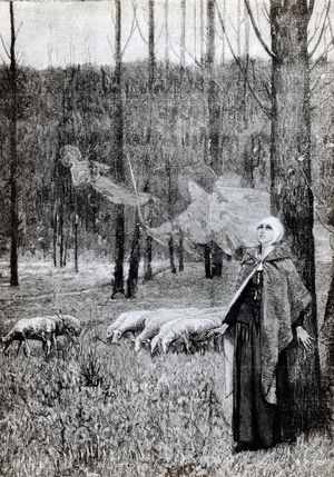 Joan of Arc hears the voies, 1895 (engraving)