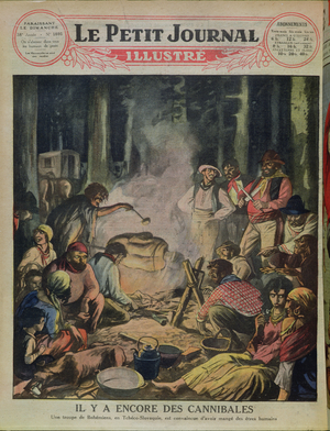 A Group of Cannibalistic Gypsies in Czechoslovakia, from 'Le Petit Journal', 1927 (colour litho)