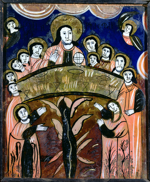 The Last Supper, 12th century (painted glass)