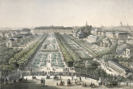 View of the Jardin des Plantes, Paris (colour litho)