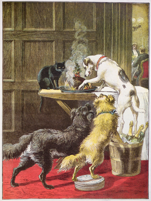 Christmas Day: The Uninvited (colour engraving)