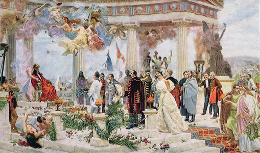 Ceremonial Curtain of the Croatian National Theatre, 1895 (colour litho)