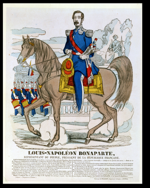 Louis-Napoleon Bonaparte (1808-73) future Napoleon III, 1849 (coloured engraving)