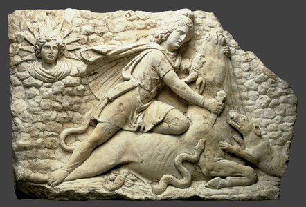 Mithras slaying the bull, c.150-200 (limestone)