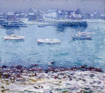 Harbor in Winter (oil on canvas)
