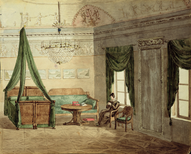 Neo-Classical Bedchamber, 1819 (w/c on paper)