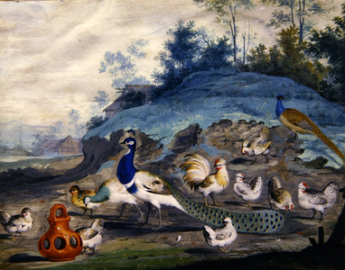 Exotic birds in a picturesque landscape (2), 1659 (gouache on paper)