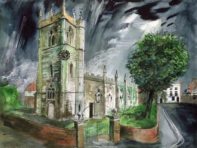 St. Nicholas's Church, Alcester, 1985 (w/c on paper)