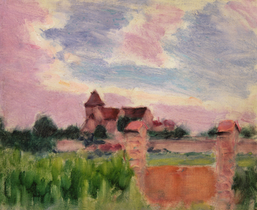 Landscape with a Church (oil on canvas)