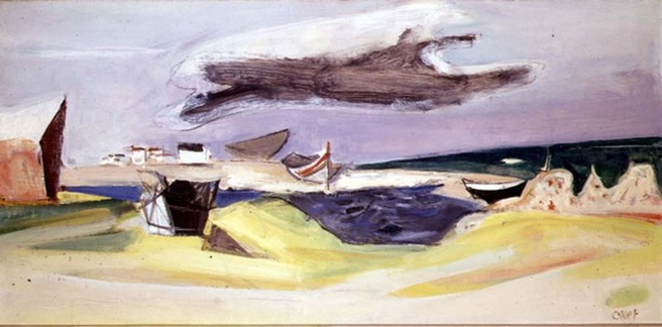 Beach scene with boats