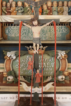 Christ on the Cross, detail of the altarpiece (painted wood)