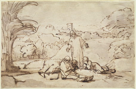 Christ Finding the Apostles Asleep, c.1654 (pen & ink with wash on paper)