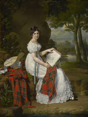 Woman Sketching in a Landscape, c.1830 (oil on canvas)