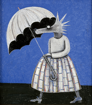 The Umbrella (oil on board)