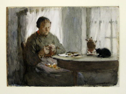 Peeling Potatoes (w/c on paper)