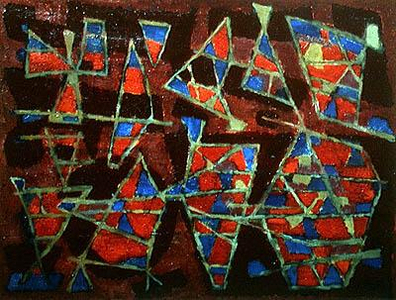Les Arbustes au Soir, 1950 (oil on canvas)