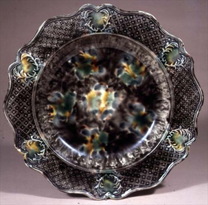 Staffordshire plate, c.1755 (tortoiseshell-ware)