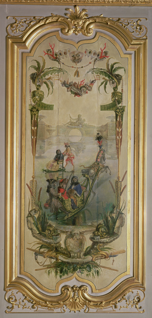 The Walk on the Ice, from 'La Petite Singerie' (painted panel)