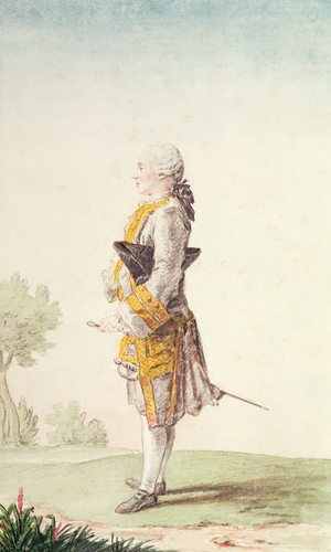 Monsieur Pidansat de Mairobert, 1760 (pencil, watercolour & gouache on paper)