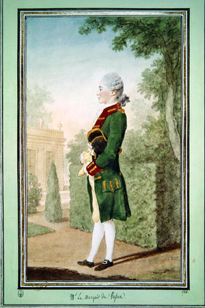 Louis Zacharie, Le marquis de Vassan, 1768 (pencil, watercolour, gouache and red chalk on paper)
