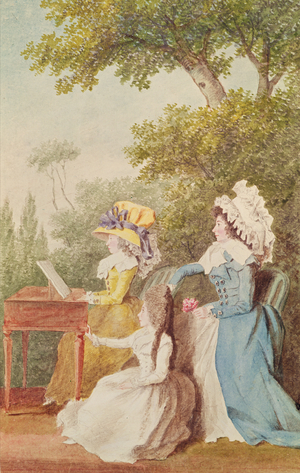 Group of Women, c.1770 (pencil, watercolour & gouache on paper)