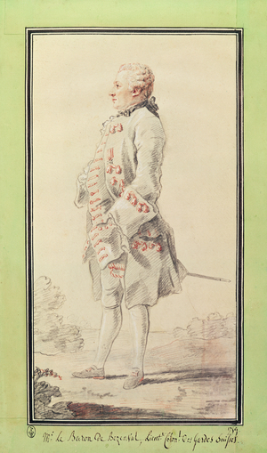 Pierre-Victor-Joseph de Brunstadt (1720-91) Baron de Bezenval (pencil & red chalk on paper)