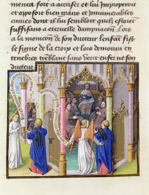 Ms 722/1196 fol.276v The Entry into Paradise, from Le Miroir Historial, by Vincent de Beauvais (vellum)