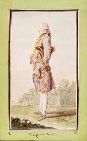 Joseph Hyacinthe Fancois de Paule de Rigaud, Le comte de Vaudreuil (1740-1817) (red chalk, pencil and watercolour on paper) 1759