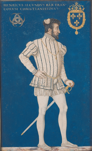 Portrait of Henri II (1519-59) of France (w/c on paper)
