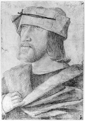 Antoine de Luxembourg (c.1445-1515) Comte de Ligny, c.1493 (pencil on paper) (b/w photo)
