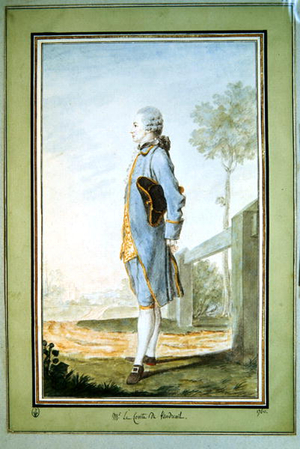 Joseph Hyacinthe Fancois de Paule de Rigaud, Le comte de Vaudreuil (1740-1817) 1760 (pencil, watercolour, gouache and red chalk on paper) 1760