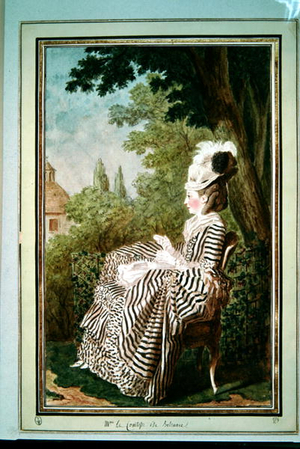 La comtesse de Belsunce (pencil, watercolour, gouache and red chalk on paper) 1775