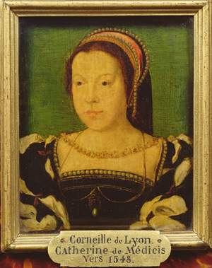 Catherine de Medici (1519-89) c.1548 (oil on panel)