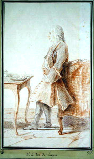 Charles-Philippe d'Albert (d.1758) Duc de Luynes, 1758 (pencil & red chalk on paper)