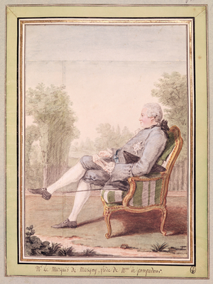 Abel Francois Poisson (1727-81) Marquis de Marigny, c.1760 (pencil, watercolour & gouache on paper)