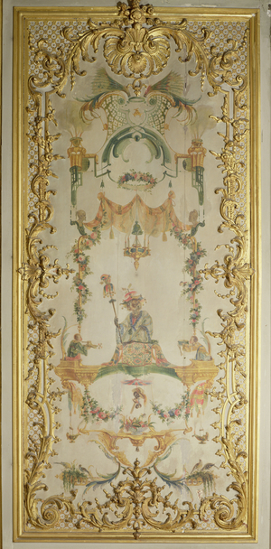 Monkey Holding a Jester's Wand, from 'La Grande Singerie', c.1735 (painted panel) (see also 57505)