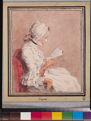 Portrait of Suzanne, a young peasant from Marly-le-Roi (coloured pencil on paper)