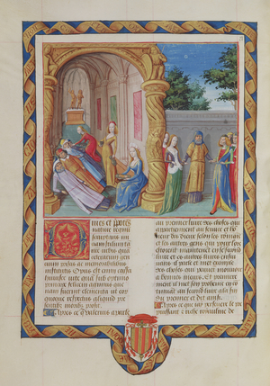 Ms 833-834/313-314 t.I fol.91v De Institutis Antiquis, by Valerius Maximus for Philippe de Commynes, from 'Dicta et Facta Memorabilia,' c.1475 (vellum)