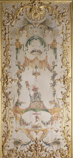 La Grande Singerie. Monkey holding a jester's rattle