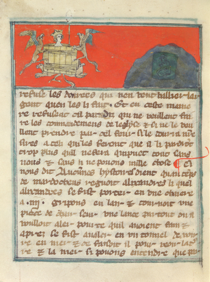 Ms 26/1078 fol.177v Ascension and Immersion of Alexander the Great (356-323 BC) from 'Composition de la Saint Ecriture ou Le Ci Nous Dit', c.1340 (vellum)