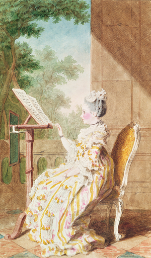Louis Fidele Durand de Saint-Eugene, La Baronne de Talleyrand, c.1765 (pencil, watercolour & gouache on paper)