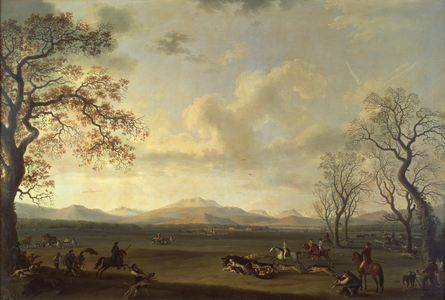 Ferdinand I (1751-1825) Hunting Boar at Carditello (oil on canvas)