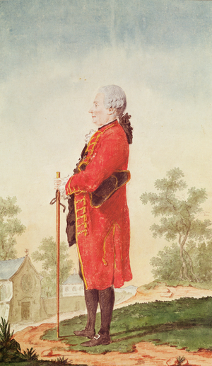 Antoine Charles Joseph de Servieres, Bailiff of Grollier, 1765 (pencil, watercolour & gouache on paper)