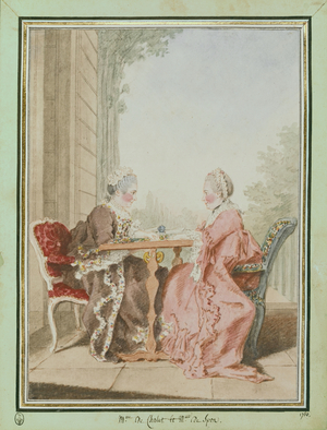 Elisabeth, Madame de Chalut et Madame de Spon (pencil, watercolour, gouache and red chalk on paper) 1760